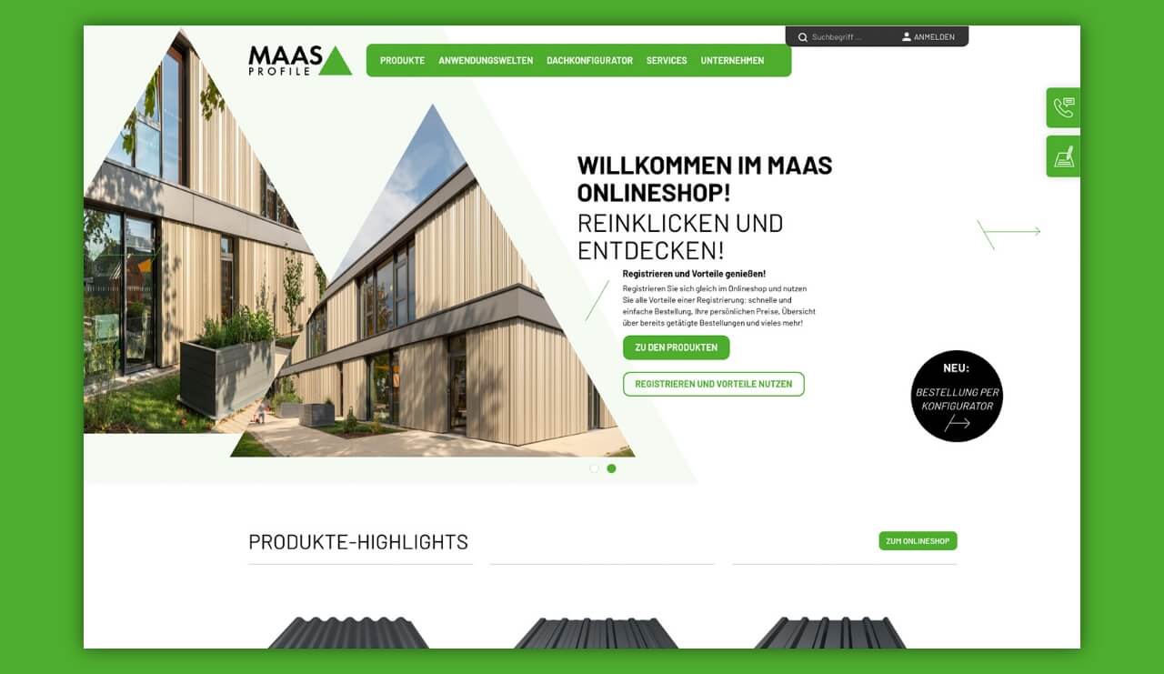 Startseite der MAAS Website