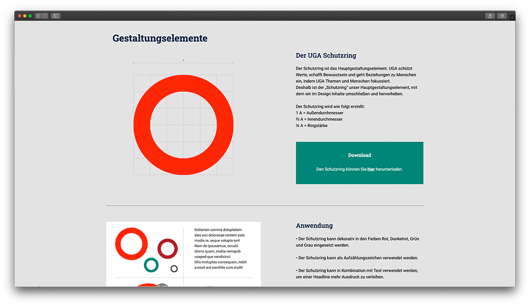 Noch ein Screenshot vom Online-Styleguide